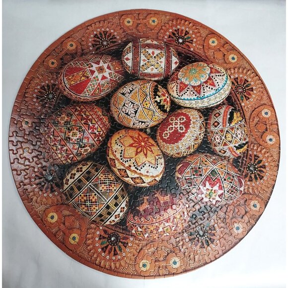 Springbok Ukrainian Folk Art Circular Puzzle Pysanky Easter Eggs Complete 1977 - Picture 2 of 13